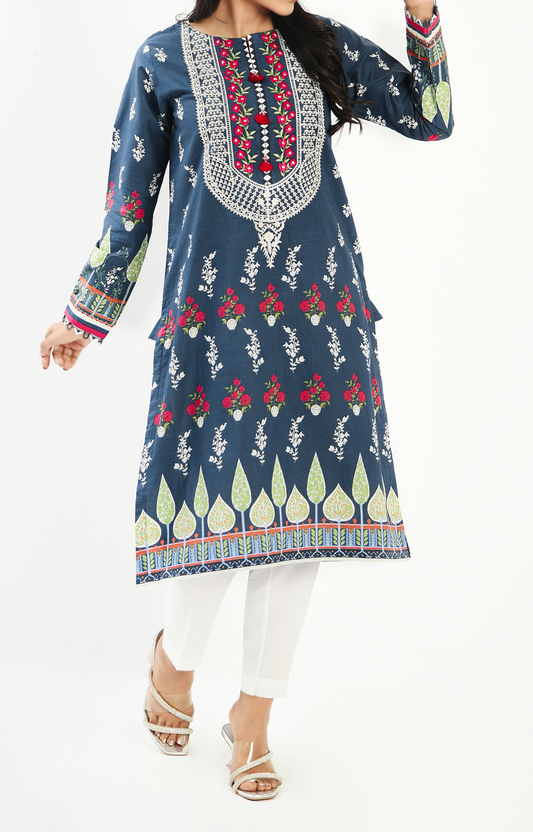 1 Piece| Unstitched | Embroidered Lawn Shirt