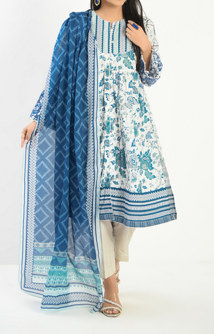 3 Piece| Unstitched | Embroidered Lawn Suit