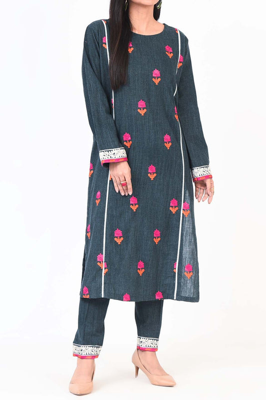 1PC | EMBROIDERED KHADDAR SHIRT |RTW