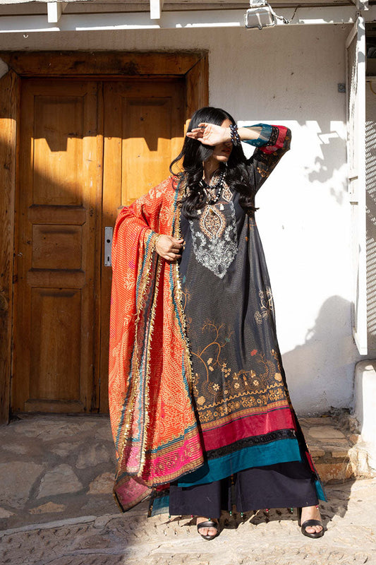 (Gold Zari) 3 Piece Unstitched Lawn Embroidered