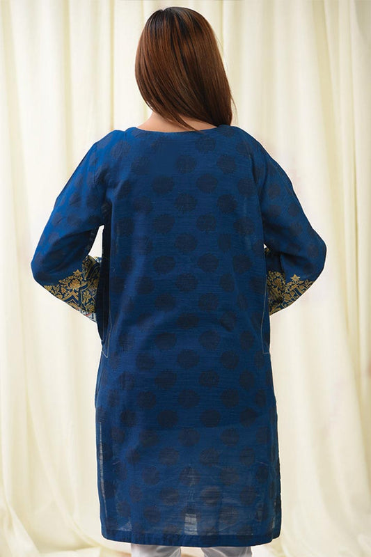 Embroidered Khaddar Navy Blue Kurti | RTW | 1 Piece