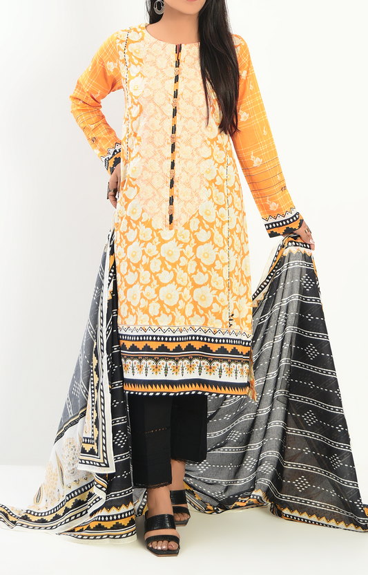 3 Piece| Unstitched | Embroidered Lawn Suit