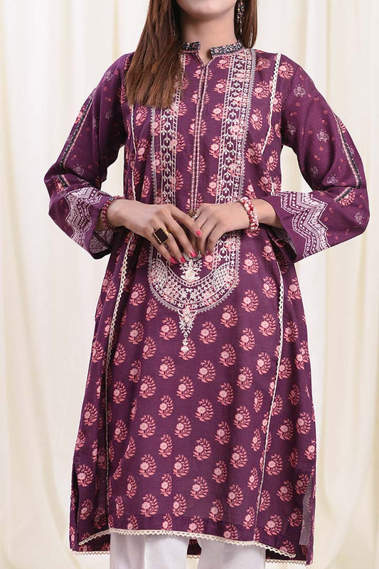 Embroidered Khaddar Cherry Dahlia Kurti | RTW | 1 Piece