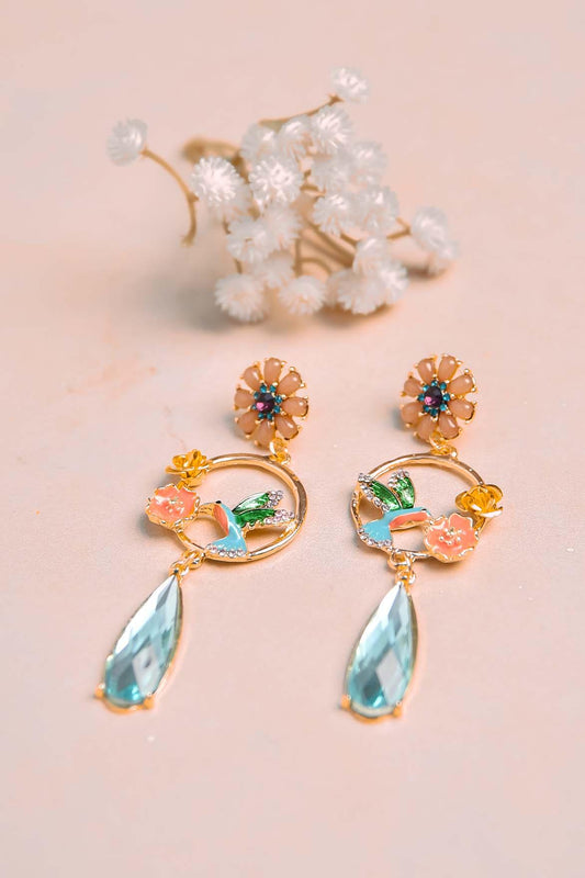 Tropical Bird Loop Earring
