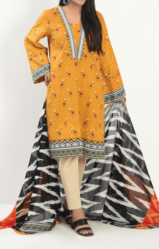 3 Piece| Unstitched | Embroidered Lawn Suit