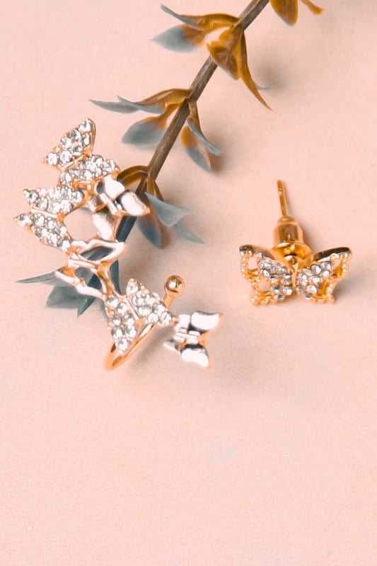 Butterfly Earrings With Crystals