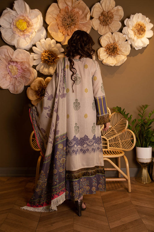 (Gold Zari) 3 Piece Unstitched Lawn Embroidered