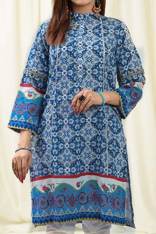 Blue Khaddar Print | Ready to Wear | 1 Piece