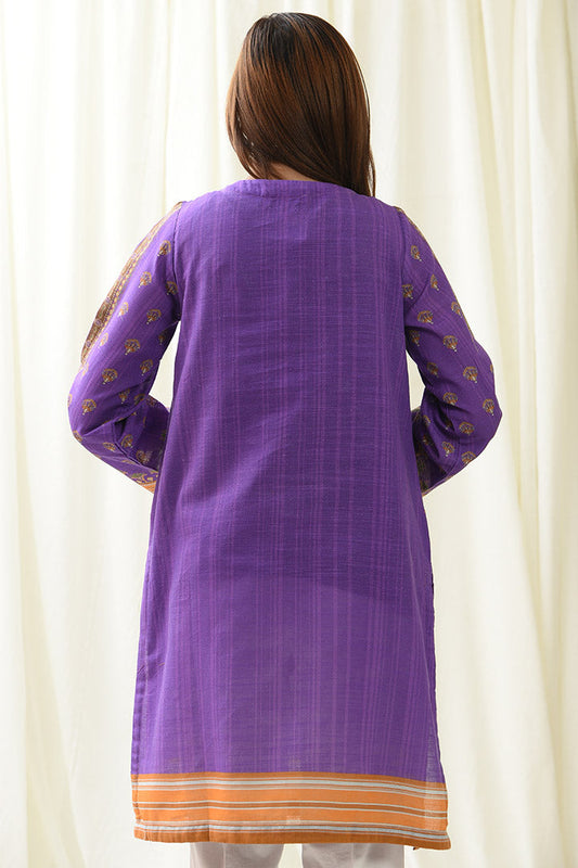 Embroidered Khaddar Vivid Violet Kurti | RTW | 1 Piece