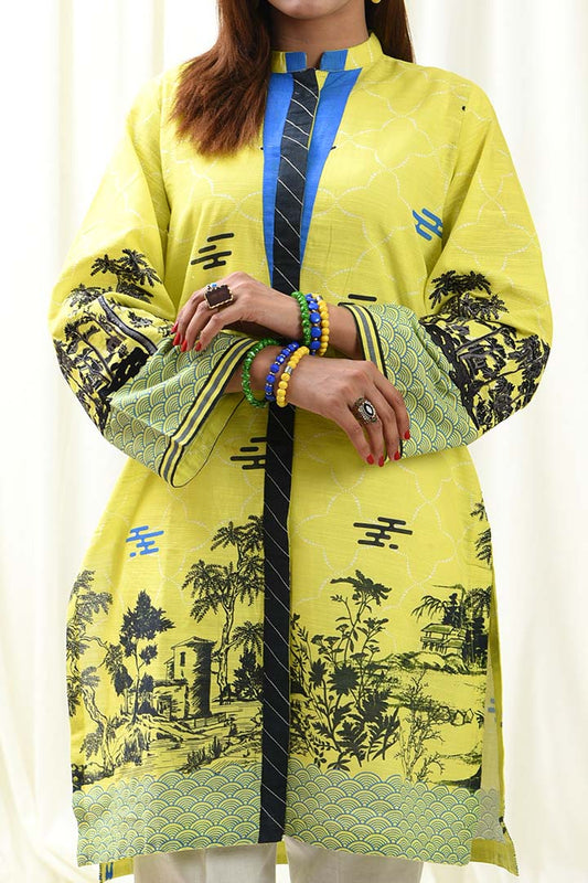 Embroidered Khaddar Sunburst Zest Kurti | RTW | 1 Piece