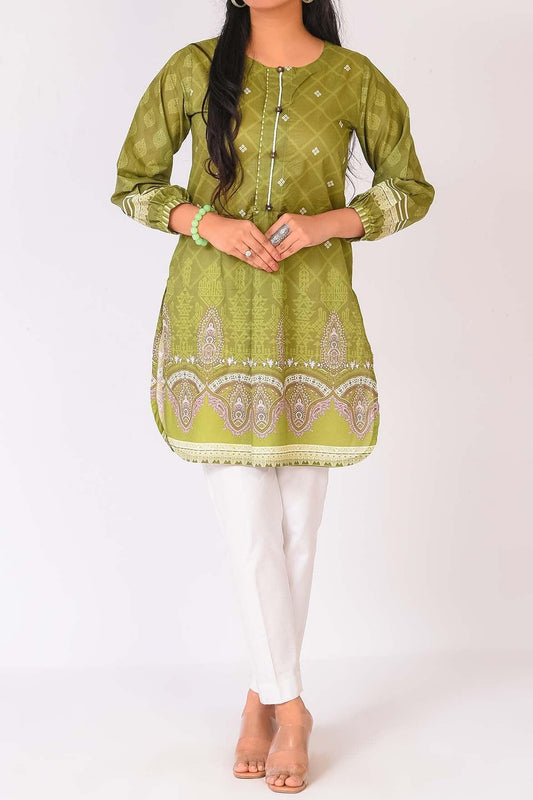 1 PC DIGITAL PRINTED Army Green KURTI | RTW | FOR WOMEN