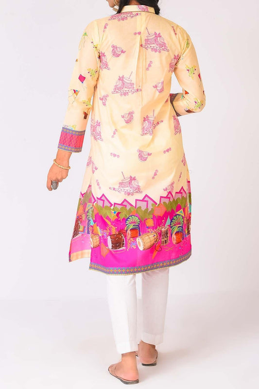 1 PC DIGITAL PRINTED Natural Calico KURTI | RTW | FOR WOMEN