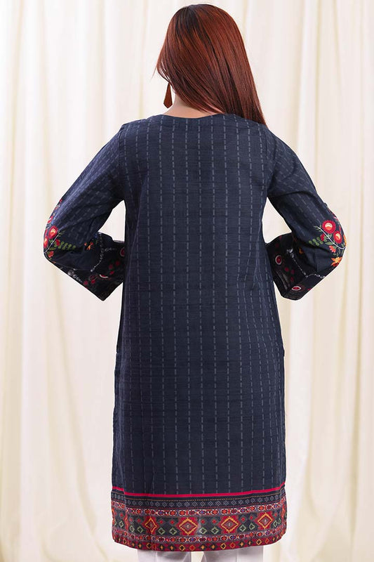 Embroidered Khaddar Navy Blue Kurti | RTW | 1 Piece