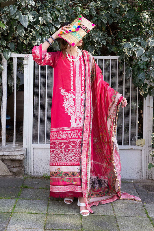 (Gold Zari) 3 Piece Unstitched Lawn Embroidered