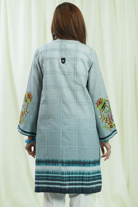 Embroidered Khaddar Aqua Serenity Kurti | RTW | 1 Piece