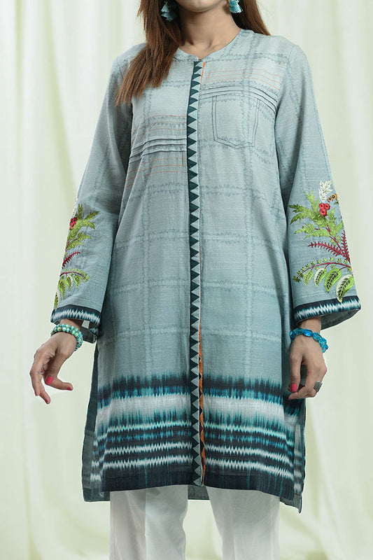 Embroidered Khaddar Aqua Serenity Kurti | RTW | 1 Piece