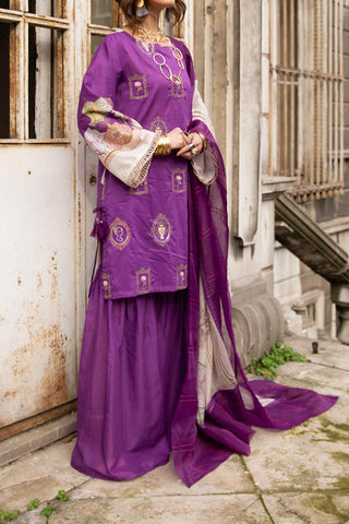 Pitchy mauve (Embroidered | 3 pcs | festive lawn)