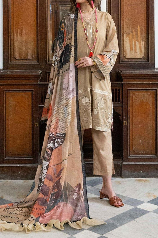 Khaki tempo(Embroidered | 3 pcs | festive lawn)