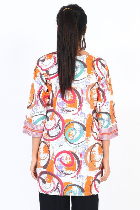 1PC | DIGITAL PRINTED DESIGNED COTTON SATIN SHIRT |RTW