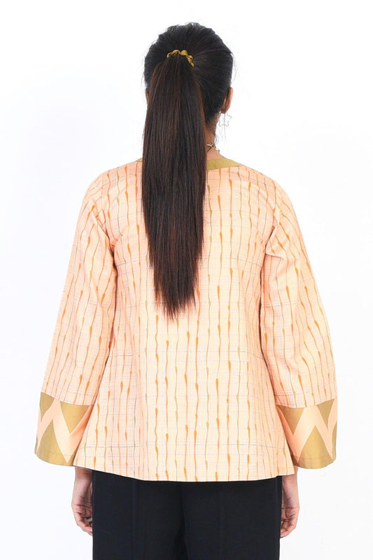 1PC | DIGITAL PRINTED COTTON SATIN Beige SHIRT |RTW