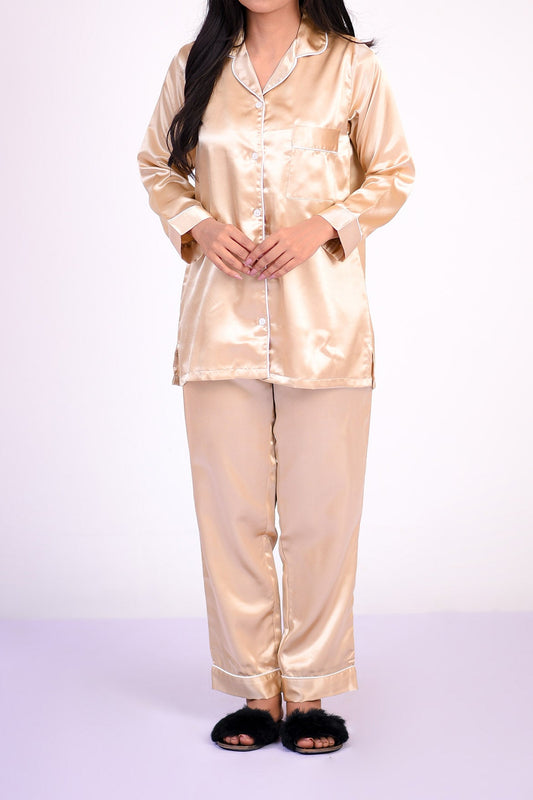 Dyed Satin Silk Lounge Wear | 2 Piece | RTW