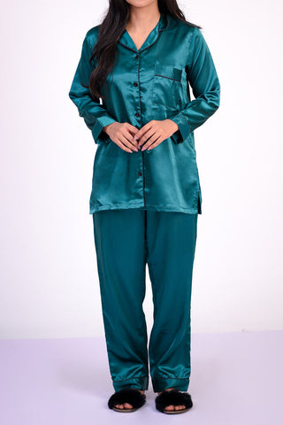 Dyed Satin Silk Lounge Wear | 2 Piece | RTW