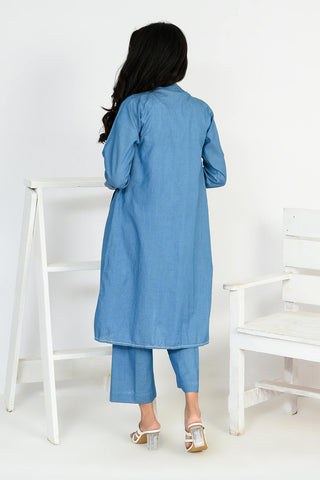 Light Weight Denim Cape | Embroidered | RTW | 1Pc
