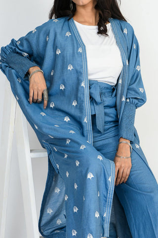 Light Weight Denim Cape | Embroidered | RTW | 1Pc