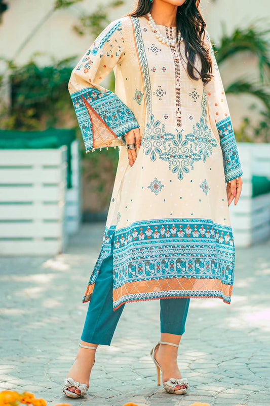 1 Piece | Unstitched Printed Kurti | Lawn