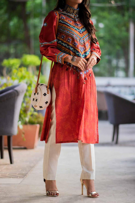 1 Piece | Unstitched Printed Kurti | Lawn