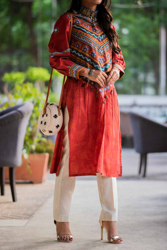 1 Piece | Unstitched Printed Kurti | Lawn