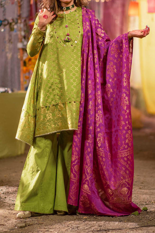 3 Piece | Unstitched | Gold Jacquard - Festive Collection