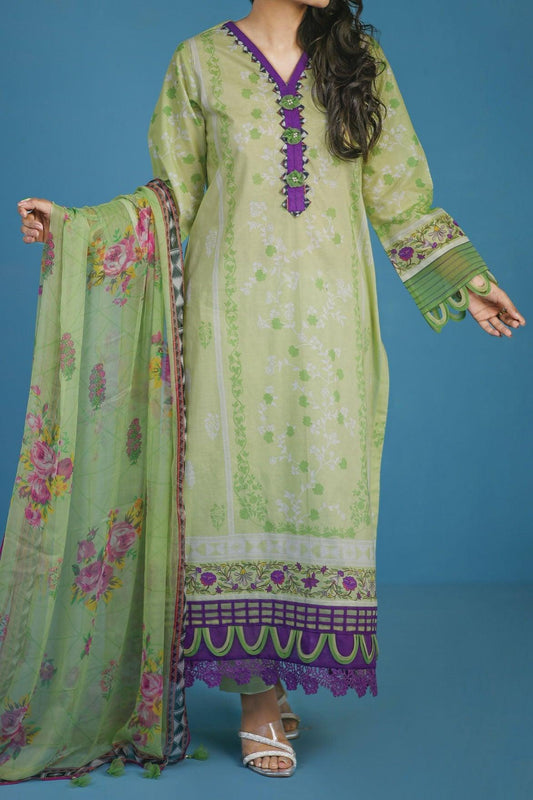 3 Piece | Unstitched | Lawn with Chiffon Dupatta