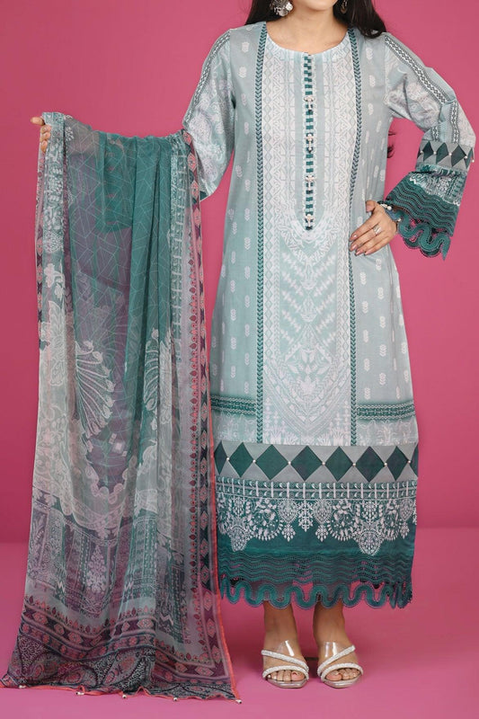 3 Piece | Unstitched | Lawn with Chiffon Dupatta