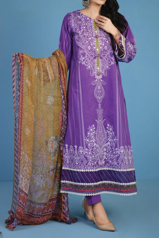 3 Piece | Unstitched | Lawn with Chiffon Dupatta