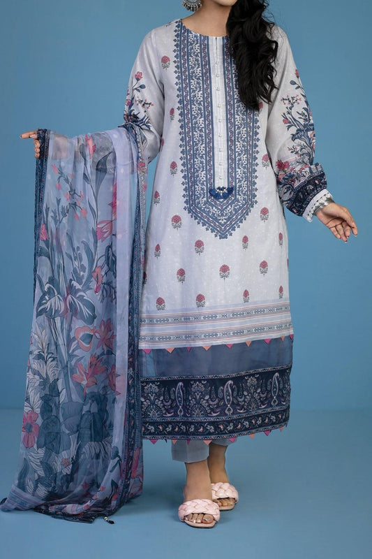 3 Piece | Unstitched | Lawn with Chiffon Dupatta