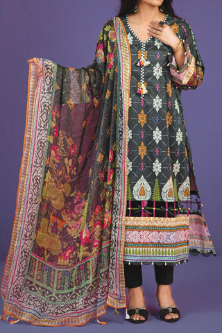 3 Piece | Unstitched | Lawn with Chiffon Dupatta