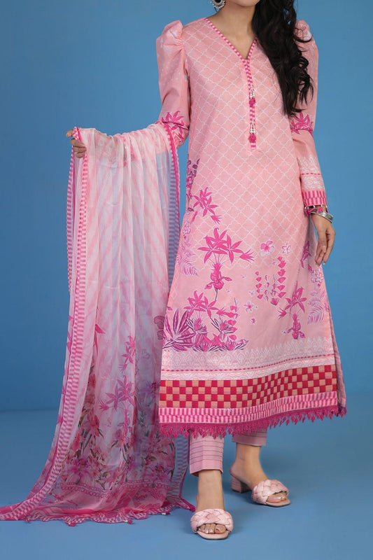 3 Piece | Unstitched | Lawn with Chiffon Dupatta