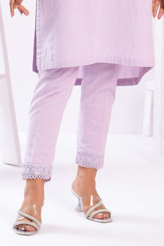 1PC | EMBROIDERED CHAMBRAY TROUSER | RTW