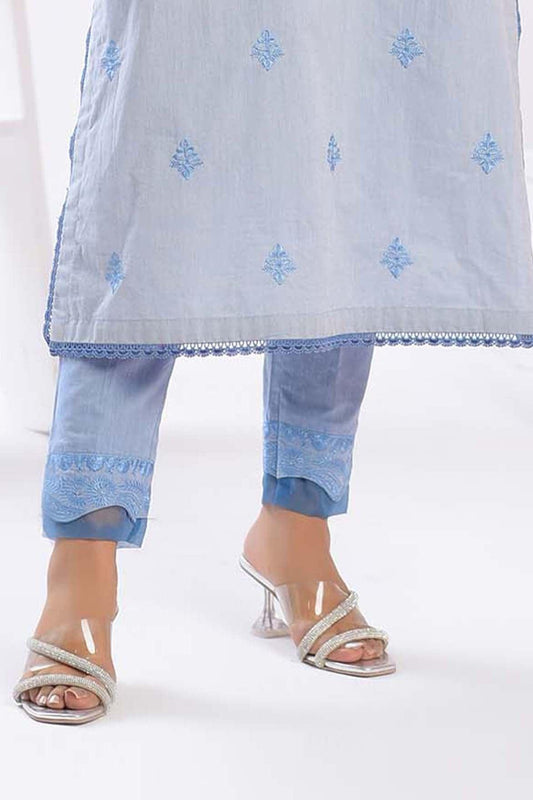 1PC | EMBROIDERED CHAMBRAY TROUSER | RTW