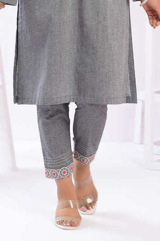 1PC | EMBROIDERED CHAMBRAY TROUSER | RTW