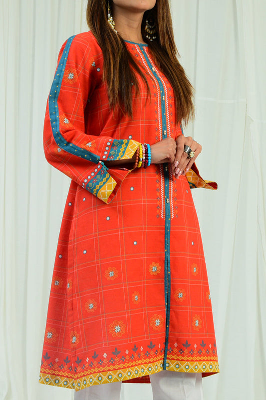 Khaddar Ember Flame Kurti | RTW | 1 Piece