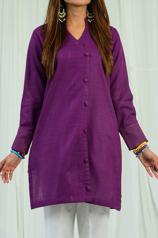 Khaddar Enchanted Plum Kurti | RTW | 1 Piece