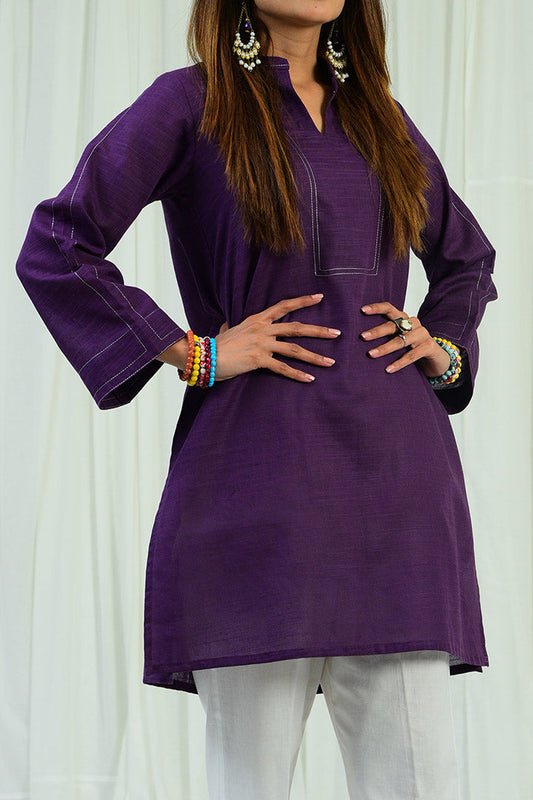 Khaddar Blackberry Velvet Kurti | RTW | 1 Piece