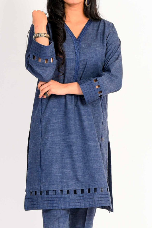 1PC | DYED KHADDAR Space Blue SHIRT | RTW