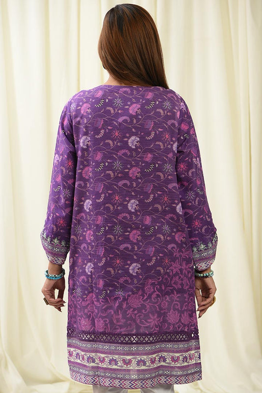 Embroidered Khaddar Mystic Amethyst Kurti | RTW | 1 Piece