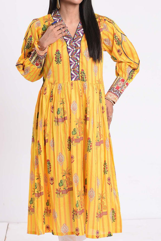 Printed Lawn Golden Fluff Kurti | RTW | 1 Piece