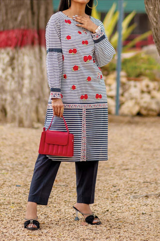 1 Pc | Unstitched | Printed Embroidered Lawn Kurti