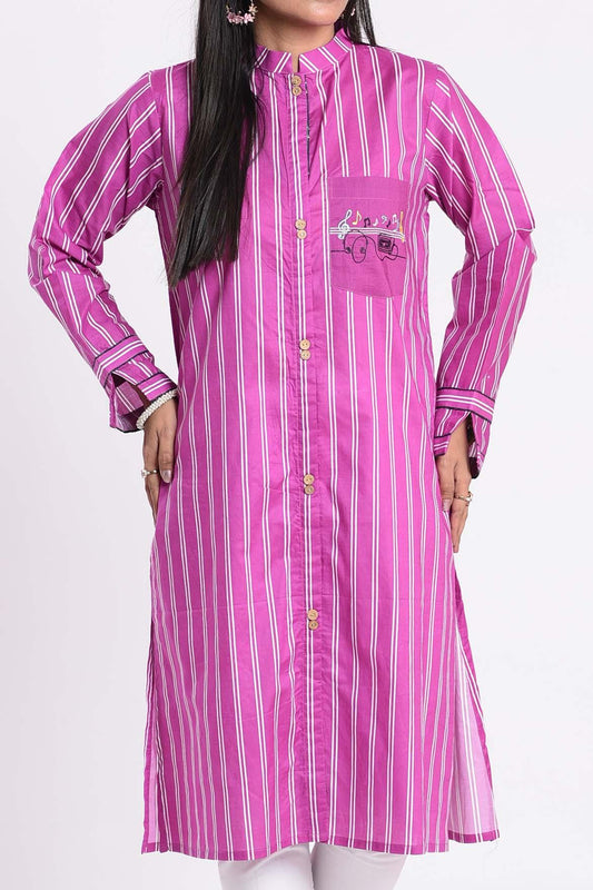 Embroidered Lawn Vivid Fuchsia Kurti | RTW | 1 Piece