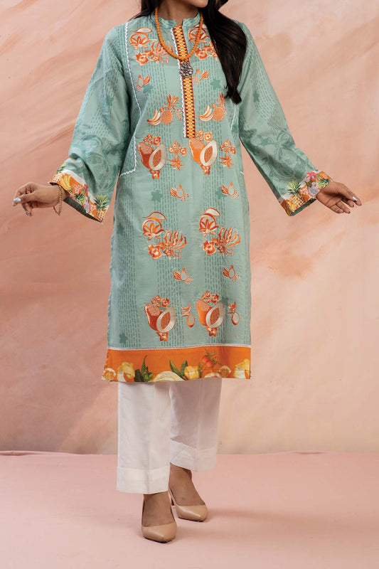 1 Piece | Unstitched Embroidered Kurti |  Lawn